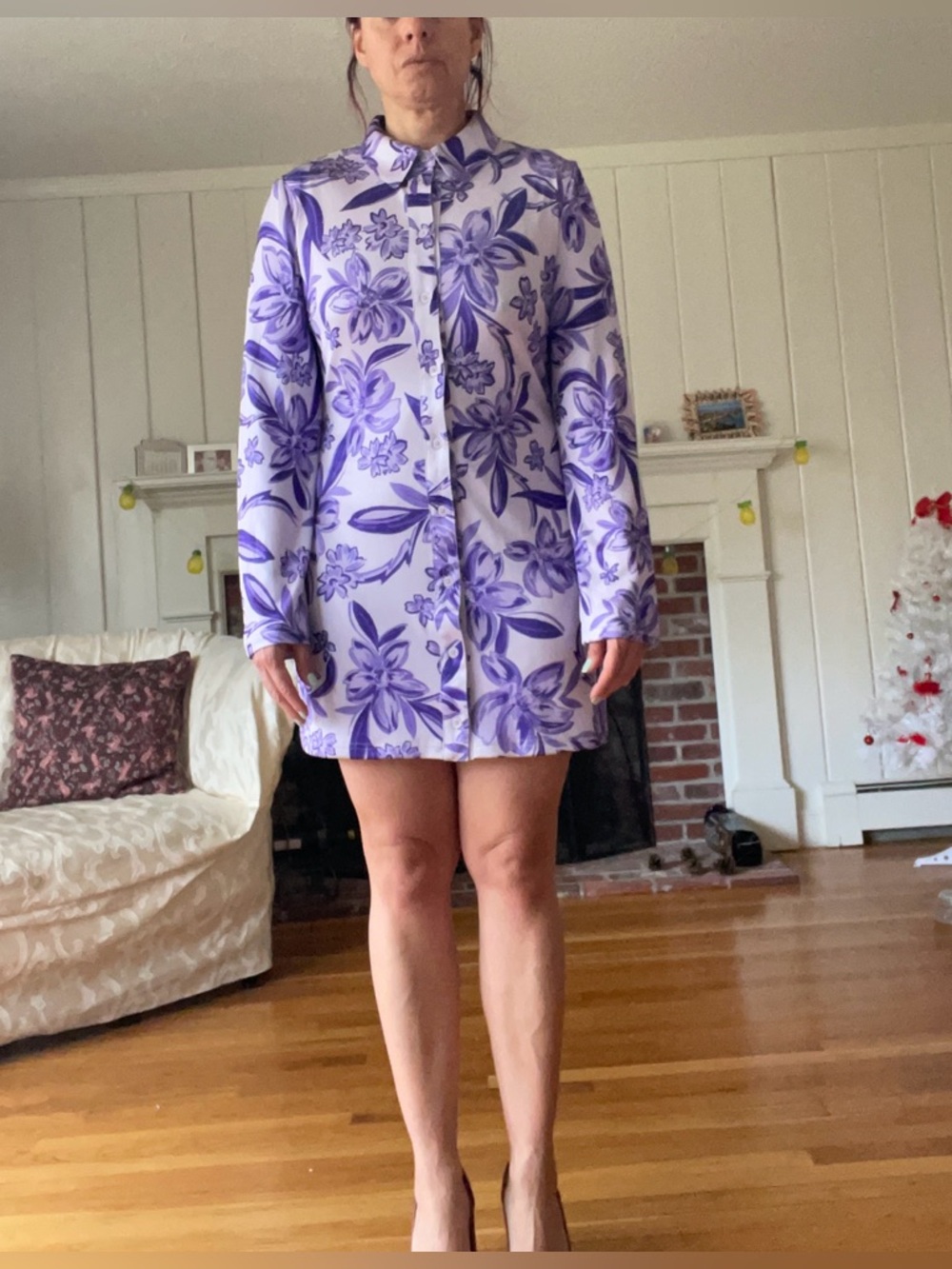 Finders Keepers Floral Mini Shirt Dress